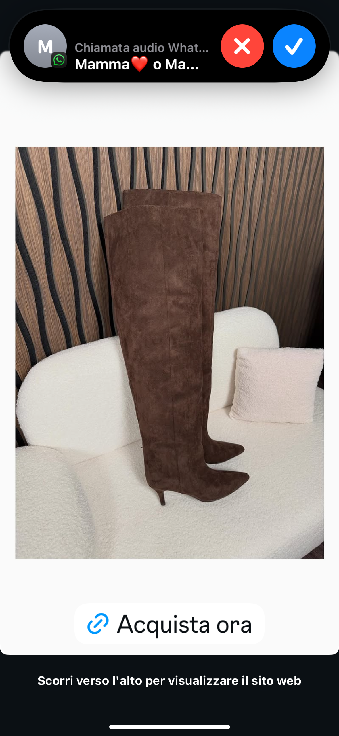 Stivale alto camoscio marrone