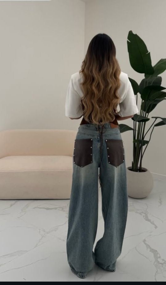 Jeans tasche marroni