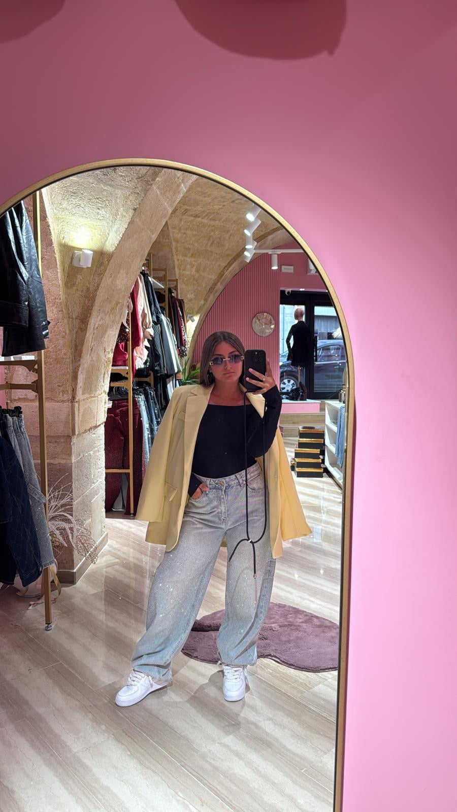 Jeans baloon brillantinato