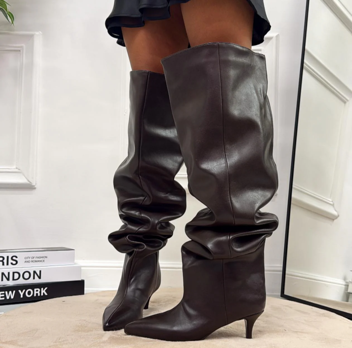 Stivale alto marrone