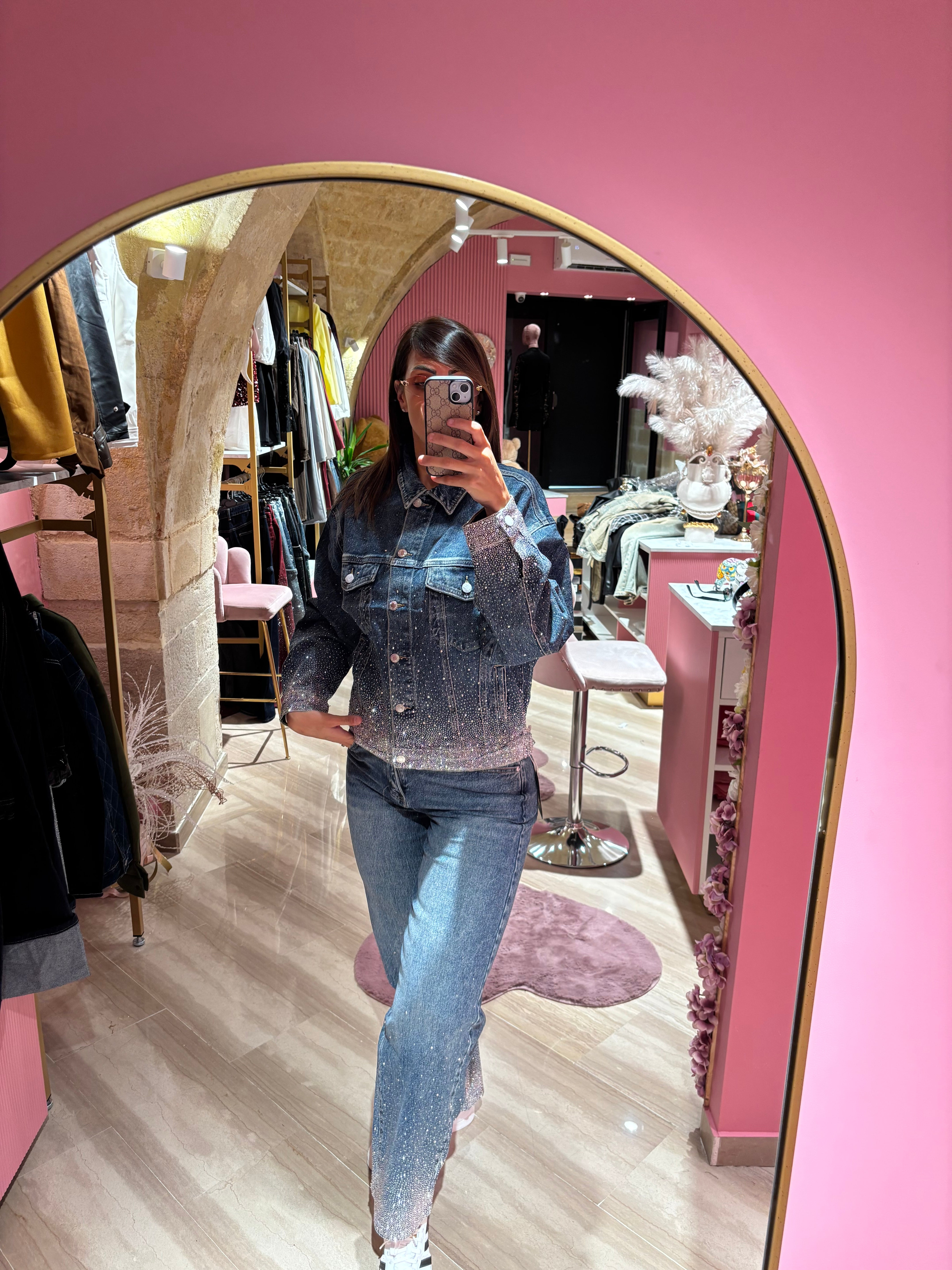 Coordinato brillantinato denim