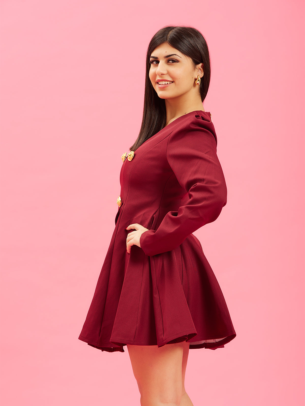 Vestito bordeaux Bambolina