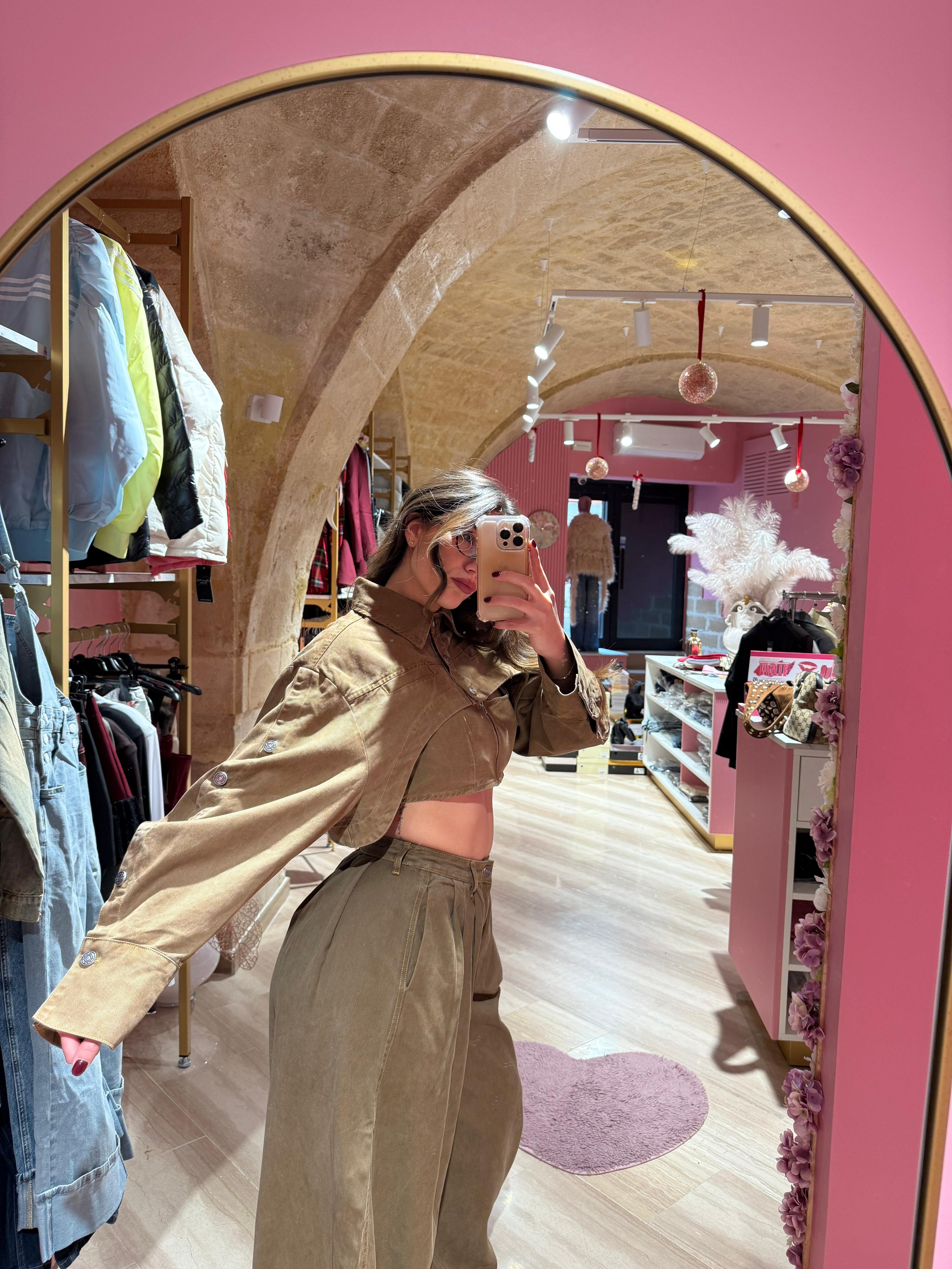 coordinato in denim bottoni